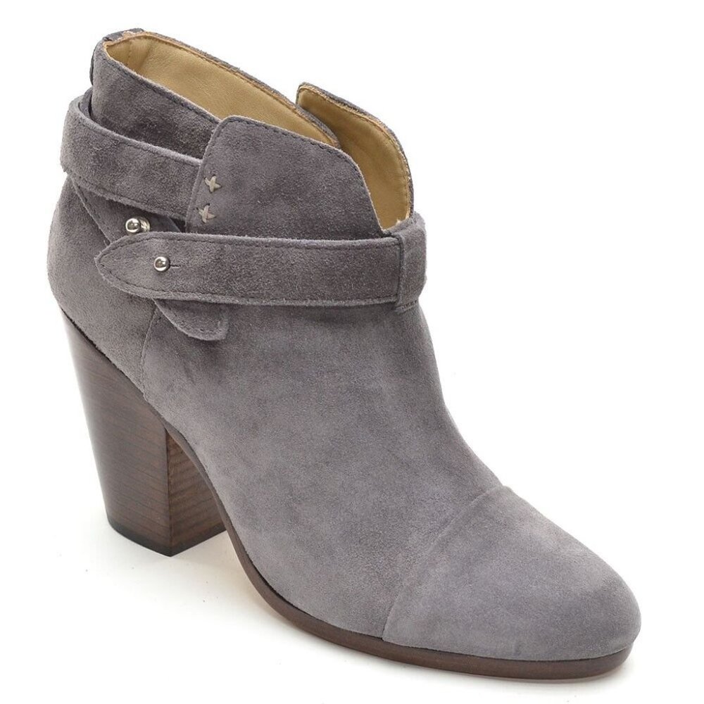 rag & bone Harrow Granite Suede Strap Stud Boots 37 New